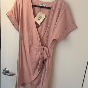 Love Bonito Dusty Rose Wrap Dress